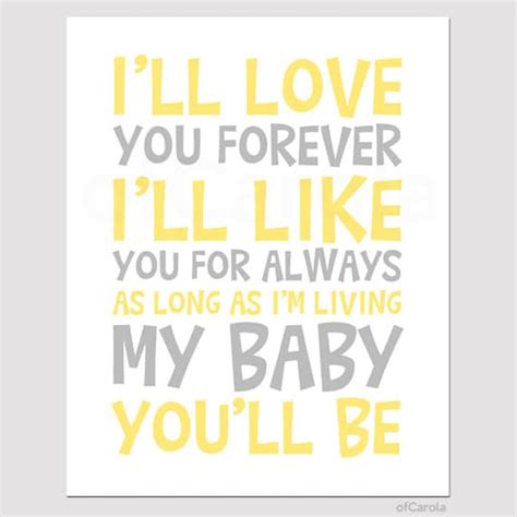 Items Similar To Ill Love You Forever Ill Like You For Always Quote