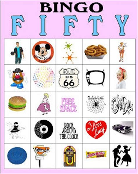 50s Sock Hop Bingo Game Download And Printable