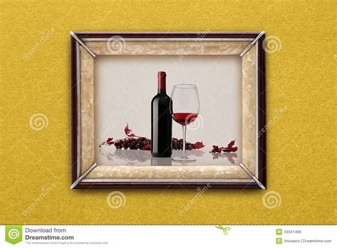 If your download doesn't start automatically please click here. Flasche Und Glas Wein Im Bilderrahmen Auf Der Wand ...