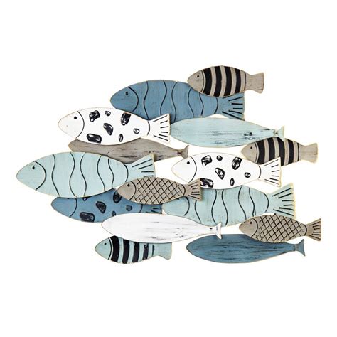 Modern School Of Fish Wall Décor Stratton Home Decor S33460 Fish