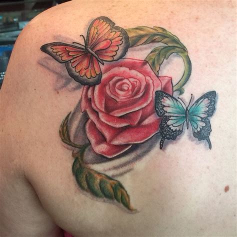 Butterflies And Rose My Newest Tattoo Heart Tattoo Tattoos