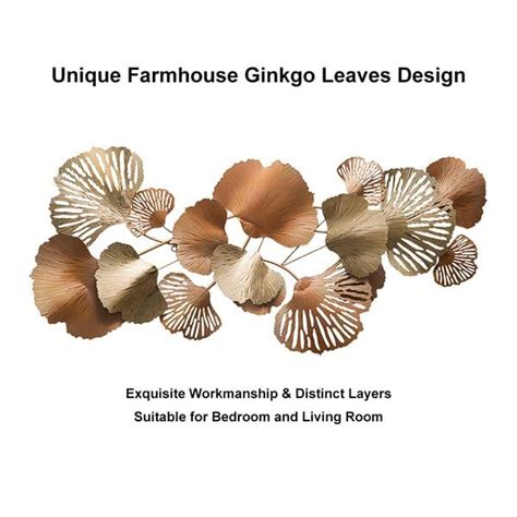 Free Shipping On 1370mm Farmhouse Gold Ginkgo Leaves Wall Decor For