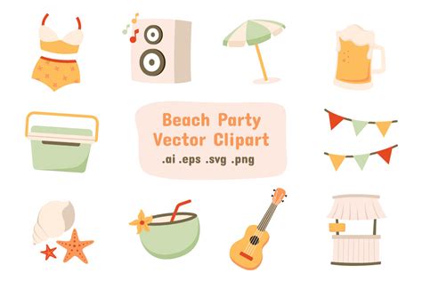 Beach Party Vector Clip Art Designspace