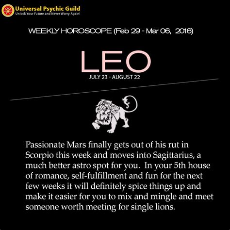 Leo Weeklyhoroscopes Passionate Mars Finally Gets Out Of His Rut In