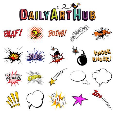 Comic Book Clip Art Set Daily Art Hub