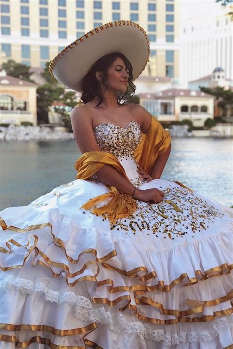 White and Gold Charro Quinceanera Ideas and Inspiration | 1000