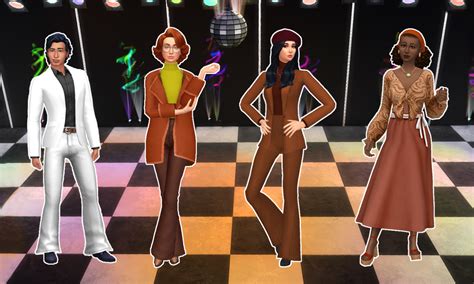 1970s Lookbook Sims 4 Sims 4 Decades Challenge Sims 4 Clothing