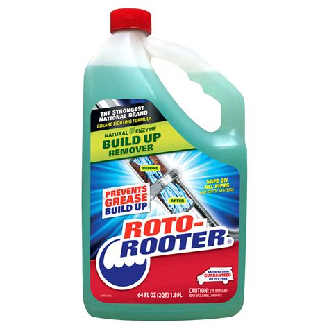 Roto Rooter Natural Enzyme Build Up Remover 64 Fl Oz Drain And Septic