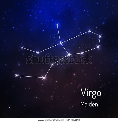 Virgo Maiden Constellation Night Starry Sky Stock Vector Royalty Free