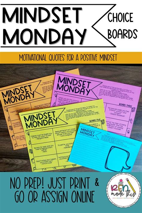 Motivational Mondays Activities Growth Mindset Morning Work Teacher