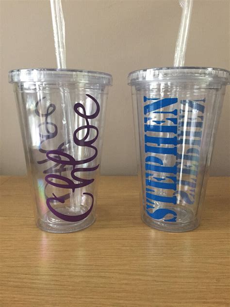 Personalised Name Cup Tumbler With Lid And Straw Perfect Etsy Uk