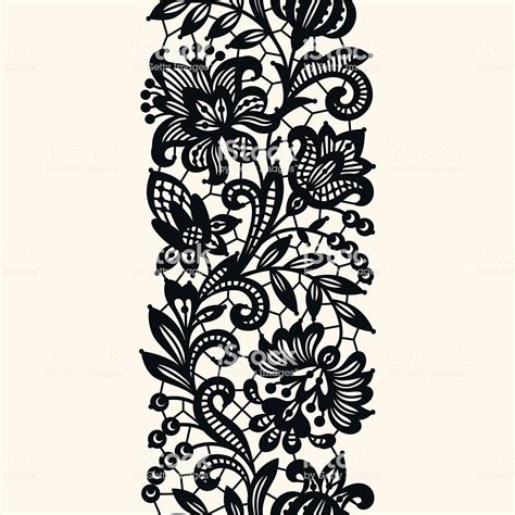 Black Lace Seamless Pattern Lace Tattoo Design Lace Painting