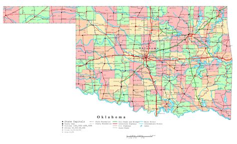 Counties In Oklahoma Map With Cities Beach Gardens Map