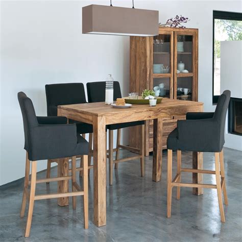 Ventajas de elegir una mesa alta para tu cocina. Mesa de comedor alta de madera de maciza de palo rosa L150 ...