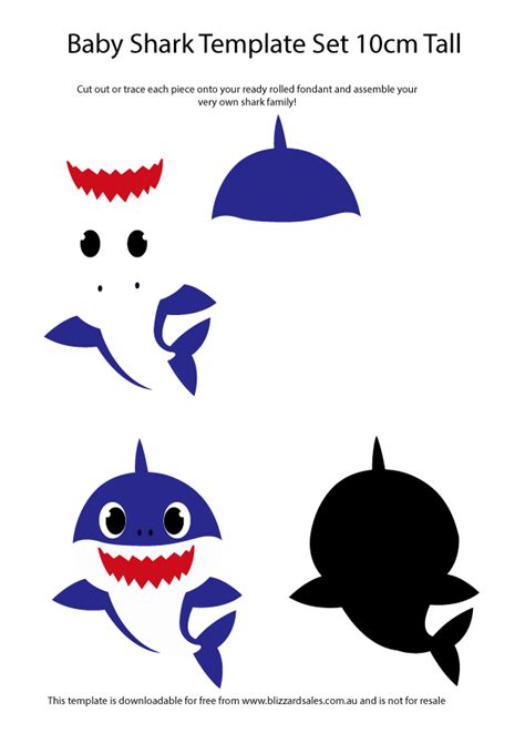 Free Baby Shark Doo Doo Downloadable Printable Cut Out Templates Baby