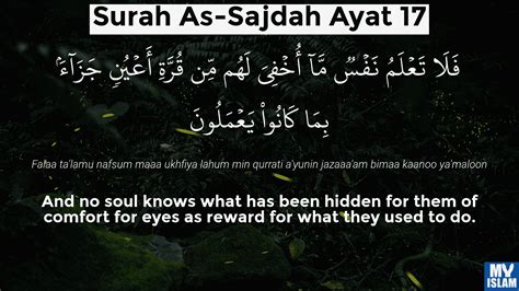 Surah Sajdah Ayat 17 32 17 Quran With Tafsir My Islam
