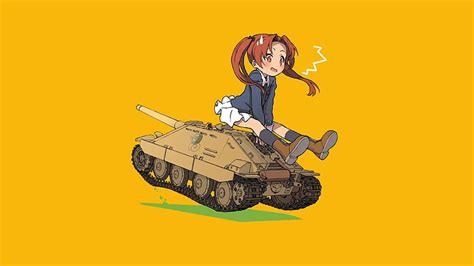 Hd Wallpaper Girls Und Panzer Kadotani Anzu Hetzer Uniform Anime