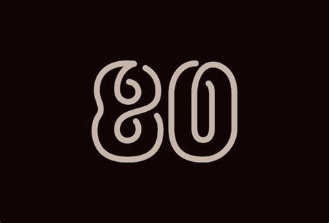 Premium Vector Number 80 Logo Monogram Number 80 Logo Line Style