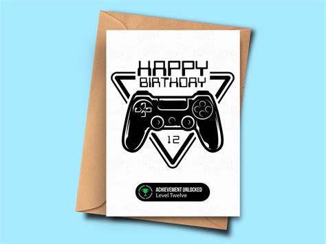 12th Birthday Card For Gamer Twelfth Birthday Card For Her For Him