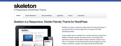 Skeleton Wordpress Theme By Simple Themes