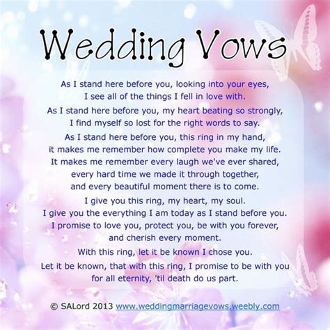 Wedding vows to husband our wedding dream wedding baby wedding wedding tips nontraditional wedding ceremony wedding trends fun wedding vows wedding beauty. Romantic Wedding Vows - Sample Marriage Vow Examples ...