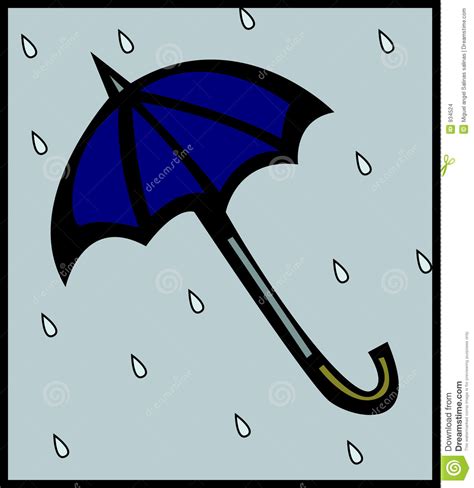 Parapluie sous la pluie illustration de vecteur ...