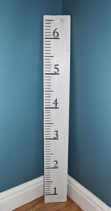 Wooden White Growth Chart For Measuring Childrenheight Etsy In 2020