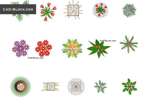 These autocad block libraries are available to purchase and download now! Potted Plants Plan CAD block