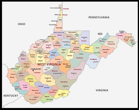 Map Of West Virginia Wv Cities And Towns Printable City Maps