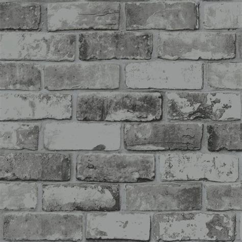 Slate Grey Realistic Brick Wall Faux Wallpaper 3d Effect