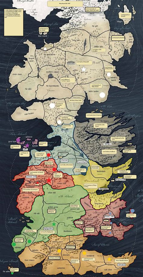 Westeros Map Houses