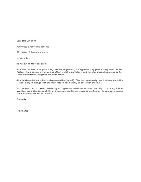 Letter Of Recommendation Free Template For Your Needs