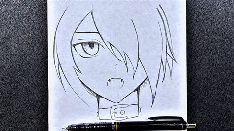 Easy Anime Sketch How To Draw Anime Vampire Girl Easy Step By Step