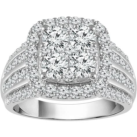 14k White Gold 2 12 Ctw Diamond Engagement Ring Size 7 Engagement