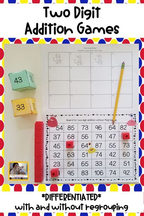 Two Digit Addition Games Addition Games Math Resources Teaching