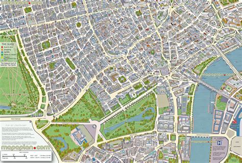 London Map 3d Main Buildings Detailed Aerial Satellite View Birds