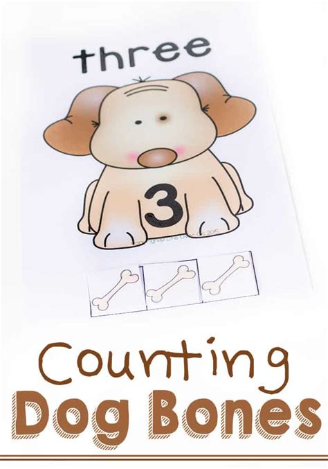 Dog Counting Cards For Numbers 1 5