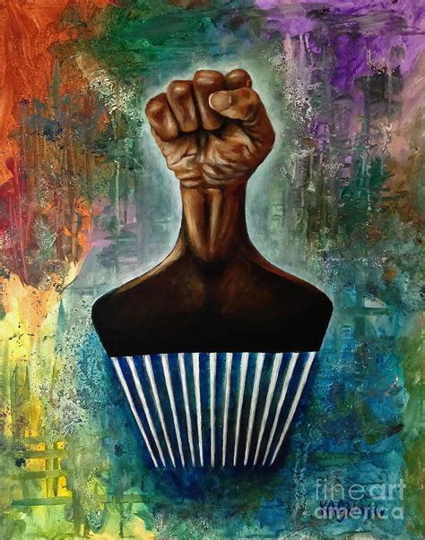 Power To The Afro Pick Painting By Ka Son Reeves