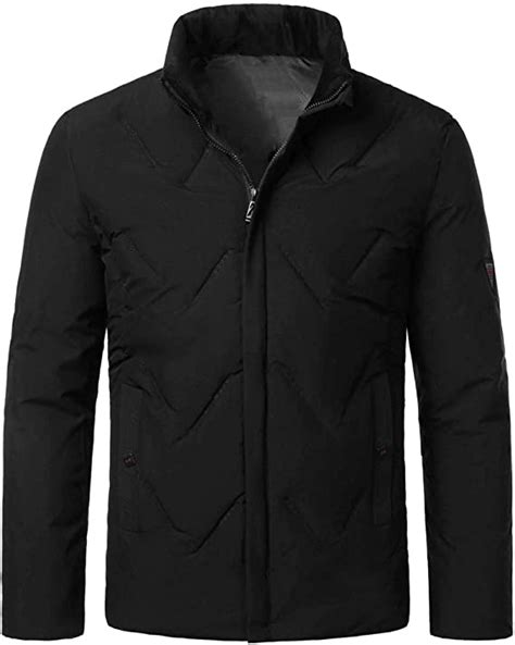 Men Jacket Without A Hood Autumn Winter Warm Jacket Stand Up Collar