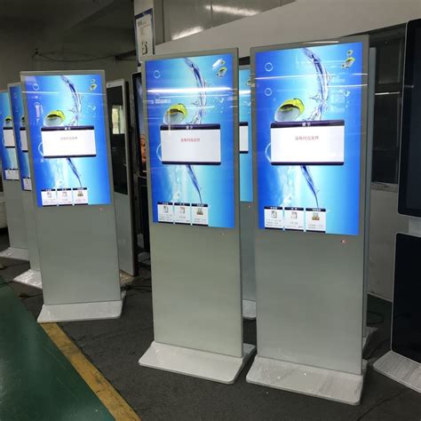 43 Inch Floor Standing Digital Signage Kiosk White Color Super Thin Lcd