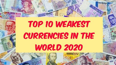 Top 10 The Weakest World Currencies In 2020 Youtube