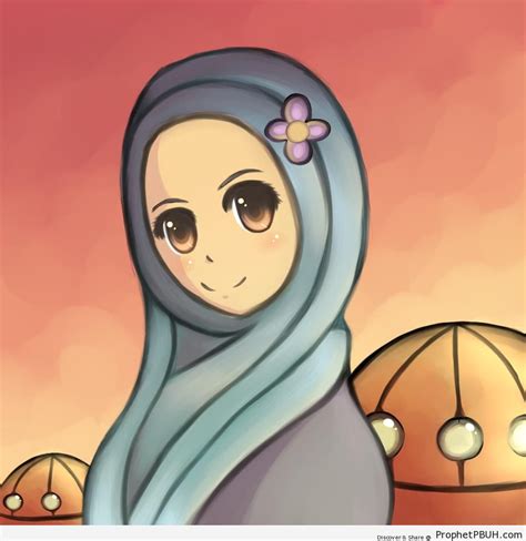 Smiling Muslimah Anime Drawing Drawings Prophet Pbuh Peace Be