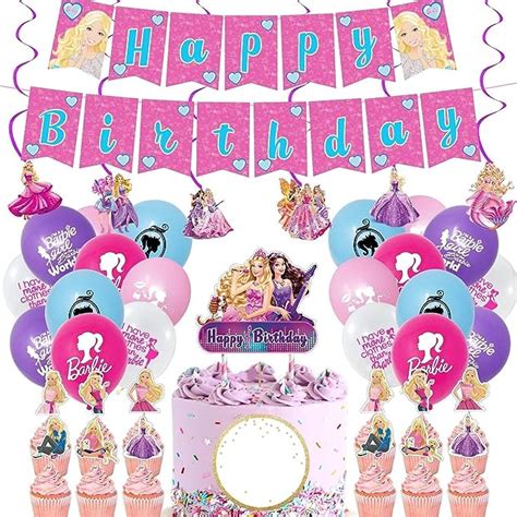 goelsakurara 56 pcs girls barbi birthday party supplies party decorations include