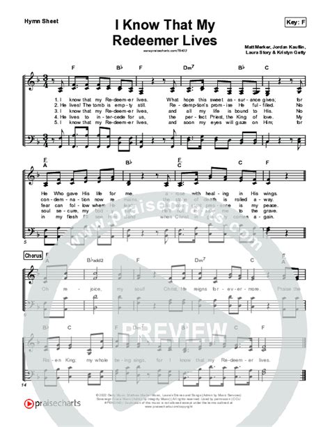 I Know That My Redeemer Lives Hymn Sheet Keith And Kristyn Getty