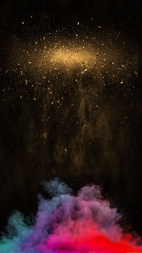 Powder Glitter Confetti Black Background Smoke Powder