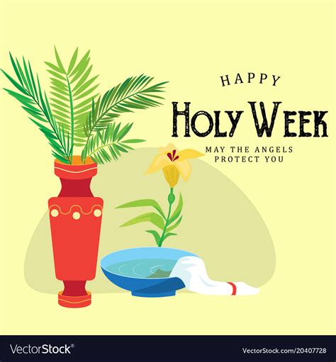 Holy Week And Palm Sunday Background Green Branch Vector Image