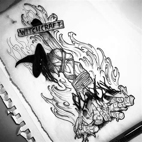 Burning Witch Tattoo Witch Tattoo Tattoo Drawings Tattoos Gallery
