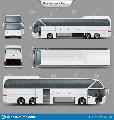 realistic coach bus mockup  top view stock illustration illustration  destination