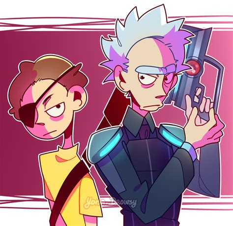 Fanart Rick And Morty Cop Rick And Evil Morty By Yoisadrowsy On