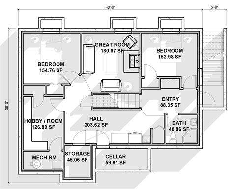 Luxury Ranch House Plans With Basement Some Ranch Style Blueprints
